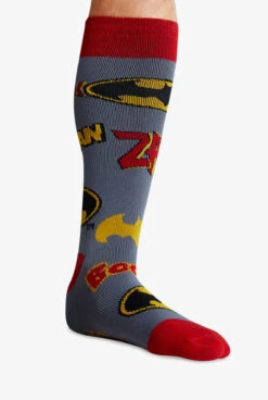 Cherokee Tooniforms Batman Mania Men's 8-12 MmHg Light Compression Socks -Cherokee Shop TNBATMAN 3