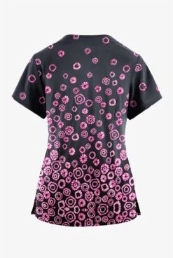 Butter-Soft Originals Jakarta Border Pewter Women's 2-Pocket Scallop Neck Printed Scrub Top -Cherokee Shop TS1197JAPW 100423 2