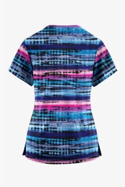 Butter-Soft Originals Rio Stripe Women's 2-Pocket Scallop Neck Printed Scrub Top -Cherokee Shop TS1197RSBL 100423 2