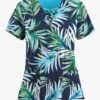 Easy STRETCH By Butter-Soft™ Flower Splash Navy Women's 4-Pocket Lace Up V-Neck Printed Scrub Top -Cherokee Shop TS222FSNY 100423 1
