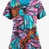 Easy Stretch By Butter-Soft Onyx Butterflies Women's 4-Pocket Lace Up V-Neck Print Scrub Top 2 Easy Stretch By Butter-Soft Onyx Butterflies Women's 4-Pocket Lace Up V-Neck Print Scrub Top -Cherokee Shop TS222KBBL 1