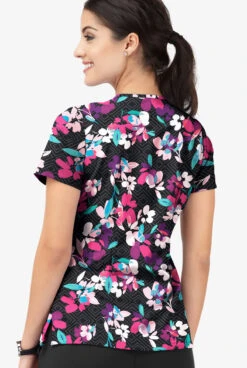 Easy Stretch By Butter-Soft Kyoto Floral Onyx Women's 4-Pocket Lace Up V-Neck Printed Scrub Top 7 Easy Stretch By Butter-Soft Kyoto Floral Onyx Women's 4-Pocket Lace Up V-Neck Printed Scrub Top -Cherokee Shop TS222KFBL 3