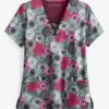 Easy STRETCH By Butter-Soft™ Mandala Tapestry Pewter Women's 4-Pocket V-Neck Print Scrub Top -Cherokee Shop TS222MTP 1