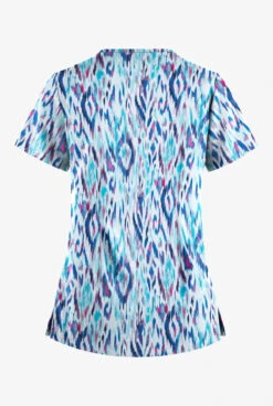 Easy STRETCH By Butter-Soft™ Rotterdam Ikat Turquoise Women's 4-Pocket V-Neck Print Scrub Top 5 Easy STRETCH By Butter-Soft™ Rotterdam Ikat Turquoise Women's 4-Pocket V-Neck Print Scrub Top -Cherokee Shop TS222RITQ 2