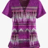 Easy STRETCH By Butter-Softâ„¢ Wood Block Paisley Eggplant Women's 4-Pocket V-Neck Print Scrub Top 1 Easy STRETCH By Butter-Softâ„¢ Wood Block Paisley Eggplant Women's 4-Pocket V-Neck Print Scrub Top -Cherokee Shop TS222WPEP 1