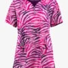 Easy STRETCH By Butter-Soft™ Exotic Zebra Flirt Women's 4-Pocket Zip Curved Neck Printed Scrub Top 2 Easy STRETCH By Butter-Soft™ Exotic Zebra Flirt Women's 4-Pocket Zip Curved Neck Printed Scrub Top -Cherokee Shop TS4236EZFL 100323 1