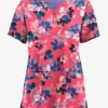 Easy Stretch By Butter-Soft Floral Watermelon Women's 4-Pocket Zip Curved Neck Printed Scrub Top -Cherokee Shop TS4236KFBW 100523 1