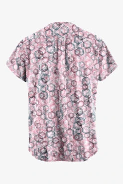 Easy STRETCH By Butter-Soft Dotted Geo Cashmere Rose Women's 2-Pocket V-Neck Print Scrub Top -Cherokee Shop TS4237DGCR 2