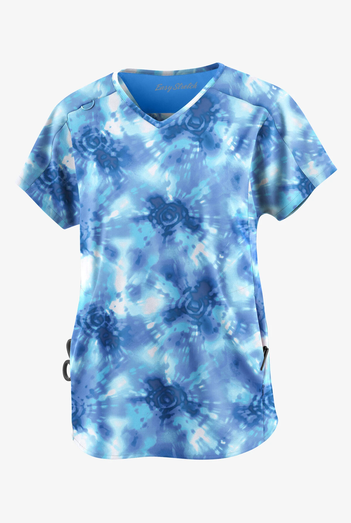 Easy Stretch By Butter-Soft Osaka Tie-Dye Cerulean Women's 2-Pocket V Neck Dolman Printed Scrub Top 3 Easy Stretch By Butter-Soft Osaka Tie-Dye Cerulean Women's 2-Pocket V Neck Dolman Printed Scrub Top