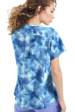 Easy Stretch By Butter-Soft Osaka Tie-Dye Cerulean Women's 2-Pocket V Neck Dolman Printed Scrub Top 7 Easy Stretch By Butter-Soft Osaka Tie-Dye Cerulean Women's 2-Pocket V Neck Dolman Printed Scrub Top -Cherokee Shop TS4237OTCR 3