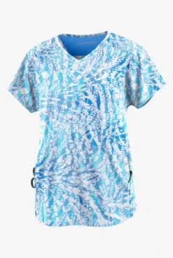 Easy Stretch By Butter-Soft Spirit Animal Women's 2-Pocket V Neck Dolman Printed Scrub Top