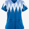 Easy STRETCH By Butter-Soft™ Dipped Royal Women's 2-Pocket V-Neck Print Scrub Top 1 Easy STRETCH By Butter-Soft™ Dipped Royal Women's 2-Pocket V-Neck Print Scrub Top -Cherokee Shop TS434DRO 1