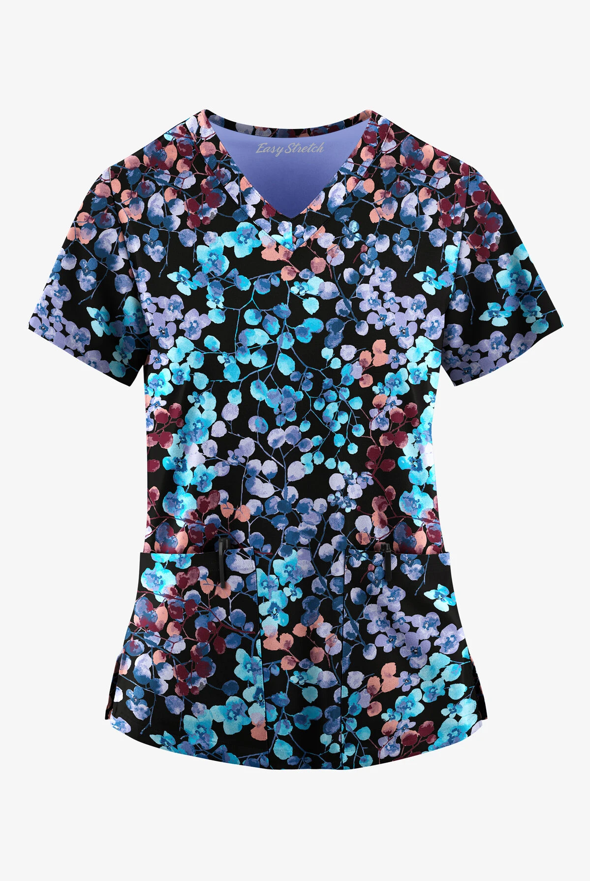 Easy STRETCH By Butter-Soft™ Floral Blossoms Women's 2-Pocket Mitered V-Neck Printed Scrub Top 3 Easy STRETCH By Butter-Soft™ Floral Blossoms Women's 2-Pocket Mitered V-Neck Printed Scrub Top