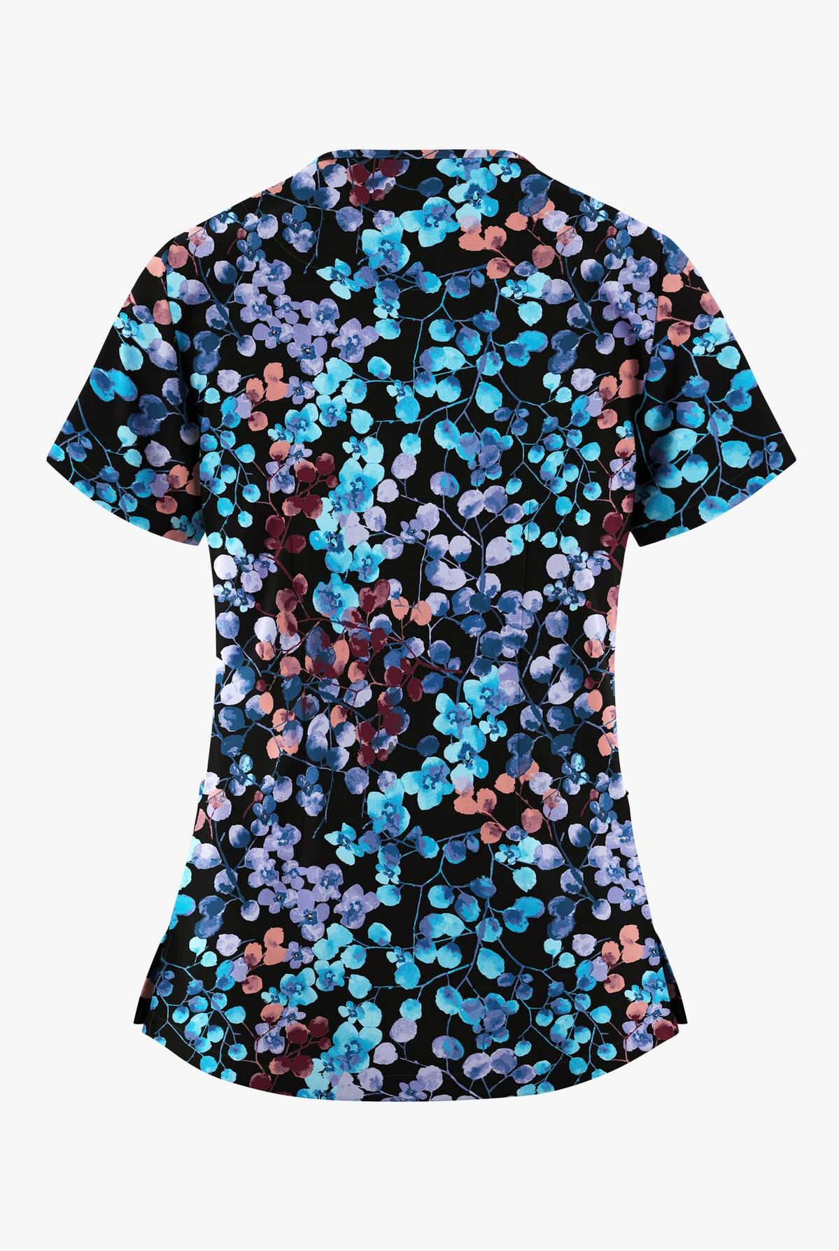 Easy STRETCH By Butter-Soft™ Floral Blossoms Women's 2-Pocket Mitered V-Neck Printed Scrub Top 4 Easy STRETCH By Butter-Soft™ Floral Blossoms Women's 2-Pocket Mitered V-Neck Printed Scrub Top - Image 2
