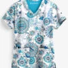 Easy STRETCH By Butter-Softâ„¢ Neon Floral Women's 2-Pocket V-Neck Print Scrub Top 1 Easy STRETCH By Butter-Softâ„¢ Neon Floral Women's 2-Pocket V-Neck Print Scrub Top -Cherokee Shop TS434NES 1