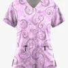 Easy STRETCH By Butter-Soft Whimsical Sky Amethyst Mist Women's 2-Pocket V-Neck Print Scrub Top -Cherokee Shop TS434WSAM 1