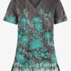 UA Butter-Soft STRETCH Wildflower Border Pewter Women's 1-Pocket V-Neck Tuck-In Printed Scrub Top 2 UA Butter-Soft STRETCH Wildflower Border Pewter Women's 1-Pocket V-Neck Tuck-In Printed Scrub Top -Cherokee Shop TS452WFPW 100523 1