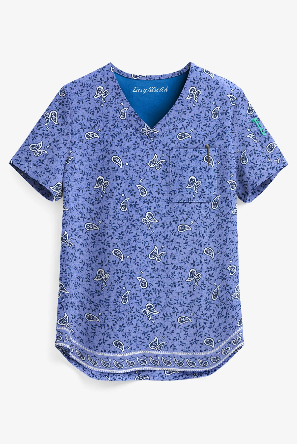 Easy STRETCH By Butter-Soft™ Chloe Ornamental Women's 2-Pocket Tuck-In Print Scrub Top 3 Easy STRETCH By Butter-Soft™ Chloe Ornamental Women's 2-Pocket Tuck-In Print Scrub Top