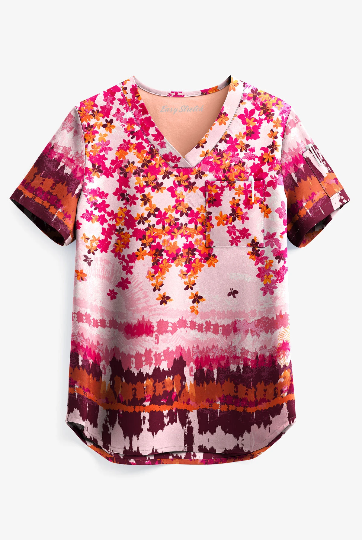 Easy STRETCH By Butter-Soft™ Watercolor Floral Chloe Women's 2-Pocket Tuck-In Print Scrub Top 3 Easy STRETCH By Butter-Soft™ Watercolor Floral Chloe Women's 2-Pocket Tuck-In Print Scrub Top