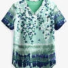 Easy STRETCH By Butter-Soft Watercolor Floral Sea Jade Chloe Women's 2-Pocket V-Neck Print Scrub Top 1 Easy STRETCH By Butter-Soft Watercolor Floral Sea Jade Chloe Women's 2-Pocket V-Neck Print Scrub Top -Cherokee Shop TS543WSJ 1