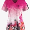 Easy Stretch By Butter-Soft Honolulu Garden Women's 1-Pocket Scallop Neck Tuck-In Printed Scrub Top 1 Easy Stretch By Butter-Soft Honolulu Garden Women's 1-Pocket Scallop Neck Tuck-In Printed Scrub Top -Cherokee Shop TS546HGBL 1