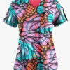 Easy Stretch By Butter-Soft Onyx Butterflies Women's 1-Pocket Scallop Neck Tuck-In Print Scrub Top 2 Easy Stretch By Butter-Soft Onyx Butterflies Women's 1-Pocket Scallop Neck Tuck-In Print Scrub Top -Cherokee Shop TS546KBBL 1