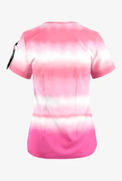 Easy Stretch By Butter-Soft Waterfall Stripe Women's 1-Pocket Scallop Neck Tuck-In Print Scrub Top -Cherokee Shop TS546WSFL 4