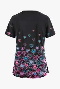UA Butter-Soft STRETCH Bright Hearts Black Printed Women's V-Neck 3 Pocket Scrub Top 5 UA Butter-Soft STRETCH Bright Hearts Black Printed Women's V-Neck 3 Pocket Scrub Top -Cherokee Shop TS5542BHBL 092223 2