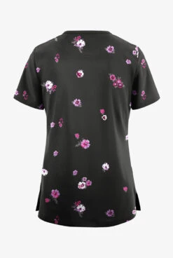 UA Butter-Soft STRETCH Fall Blossom Women's V-Neck 3 Pocket Printed Scrub Top -Cherokee Shop TS5542FLBL 092223 2