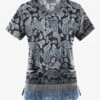 Easy STRETCH By Butter-Soft Paisley Black Print Scrub Top 2 Easy STRETCH By Butter-Soft Paisley Black Print Scrub Top -Cherokee Shop TS635BPA 1
