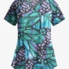 Easy Stretch By Butter-Soft Kaleidoscope Butterflies Women's 4-Pocket Raglan Printed Scrub Top -Cherokee Shop TS728KBPW 1