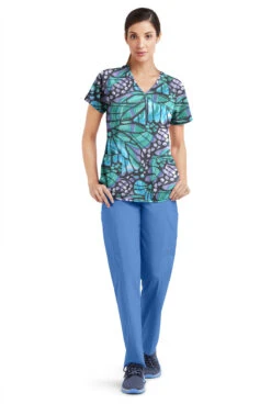 Easy Stretch By Butter-Soft Kaleidoscope Butterflies Women's 4-Pocket Raglan Printed Scrub Top 6 Easy Stretch By Butter-Soft Kaleidoscope Butterflies Women's 4-Pocket Raglan Printed Scrub Top -Cherokee Shop TS728KBPW 2