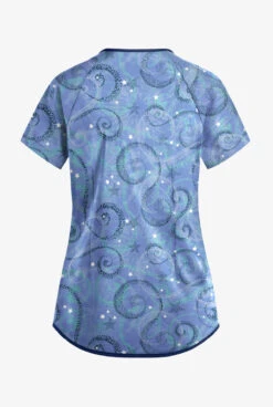 Easy STRETCH By Butter-Soft™ Whimsical Sky Ceil Women's 4-Pocket Raglan Print Scrub Top -Cherokee Shop TS728WSCL 2
