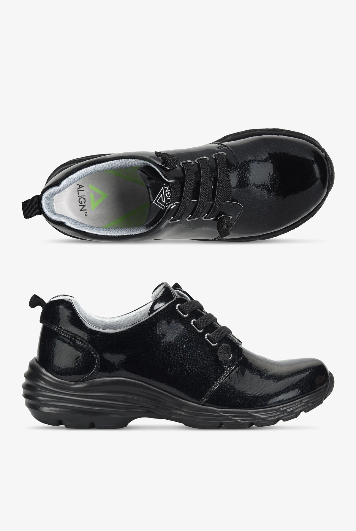 Align™ Women's Velocity Black Patent Leather Lace Up Nursing Shoes 3 Align™ Women's Velocity Black Patent Leather Lace Up Nursing Shoes