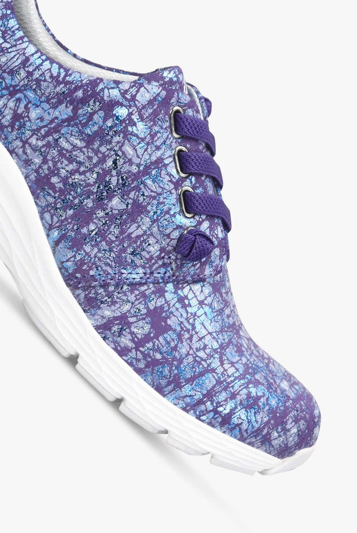 Align™ Women's Velocity Purple Metallic Crackle Lace Up Nursing Shoes 5 Align™ Women's Velocity Purple Metallic Crackle Lace Up Nursing Shoes - Image 3