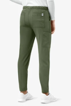 WonderWink Renew Men's 7-Pocket STRETCH Cargo Jogger Scrub Pants -Cherokee Shop W5034 OLIVE 2