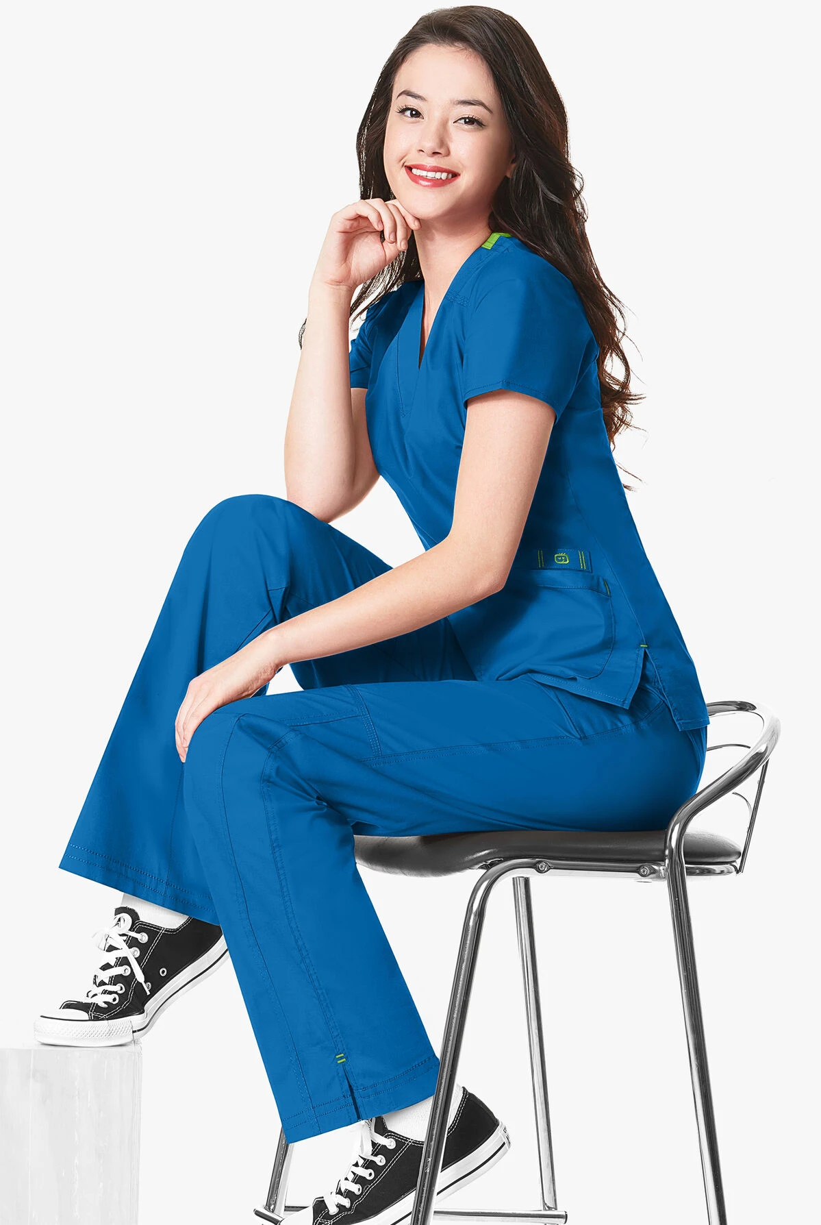 WonderWink WonderFLEX Faith Women's 6-Pocket STRETCH Cotton Rich Boot Cut Cargo Scrub Pants 4 WonderWink WonderFLEX Faith Women's 6-Pocket STRETCH Cotton Rich Boot Cut Cargo Scrub Pants - Image 2