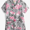 WonderWink WonderFLEX Verity One Love Women's 4-Pocket STRETCH V-Neck Print Scrub Top