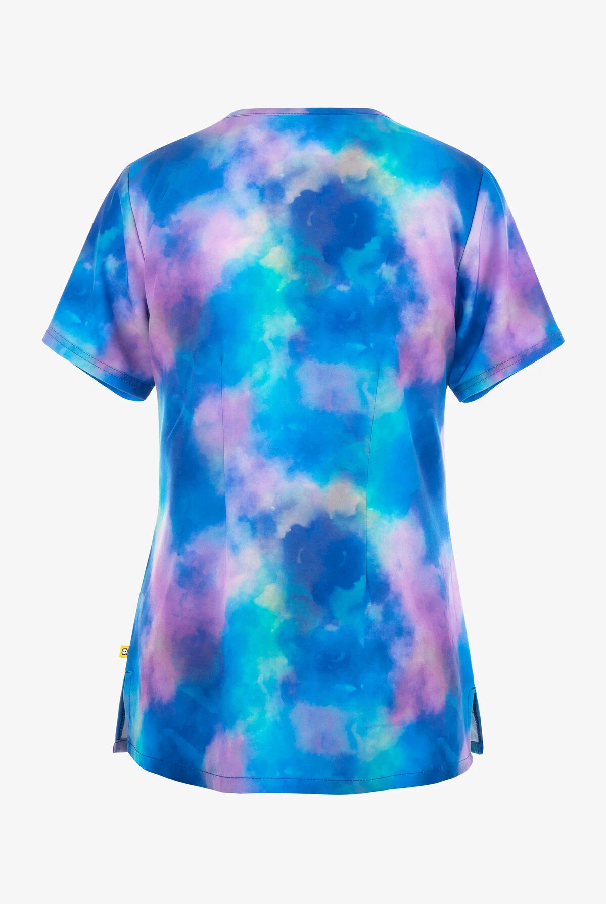 WonderWink Twilight Tie Dye Women's 3-Pocket STRETCH V-Neck Print Scrub Top 4 WonderWink Twilight Tie Dye Women's 3-Pocket STRETCH V-Neck Print Scrub Top - Image 2