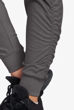 White Cross FIT Women's 4-Pocket STRETCH Ruched Jogger Scrub Pants - Petite -Cherokee Shop WC367 PEWTE 4 HV