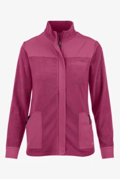 White Cross FIT Women's 3-Pocket Fleece Zip Front Shacket Scrub Jacket