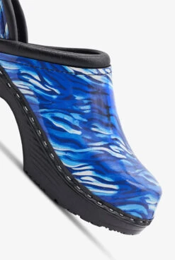 C&C Sweden Women's Wild Stripes Amparo Blue Patent Leather Nursing Clogs -Cherokee Shop WILDSTRI 3