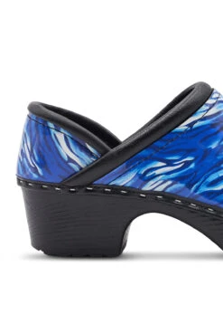 C&C Sweden Women's Wild Stripes Amparo Blue Patent Leather Nursing Clogs -Cherokee Shop WILDSTRI 4 HV