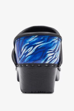 C&C Sweden Women's Wild Stripes Amparo Blue Patent Leather Nursing Clogs -Cherokee Shop WILDSTRI 5