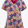 UA Exclusive Zavate Ava Therese A-Dough-Rable Donuts Women's 2-Pocket STRETCH V-Neck Print Top -Cherokee Shop Z1054ADR 1