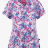 UA Exclusive Zavate Bella Beautiful Illusions Women's 2-Pocket STRETCH V-Neck Print Scrub Top -Cherokee Shop Z1054BFI 092223 1