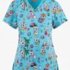UA Exclusive Zavate Ava Therese Summertime Cute Koala Women's 2-Pocket STRETCH V-Neck Print Top -Cherokee Shop Z1054CTK 1