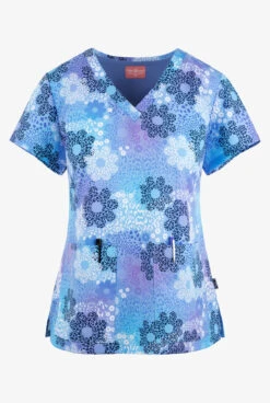 UA Exclusive Zavate Ava Therese Floral Visions Women's 2-Pocket STRETCH V-Neck Print Scrub Top