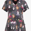 UA Exclusive Zavate Ava Therese Just Breathe Women's 2-Pocket STRETCH V-Neck Print Scrub Top -Cherokee Shop Z1054JSBR 100323 1