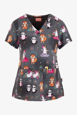 UA Exclusive Zavate Ava Therese Just Breathe Women's 2-Pocket STRETCH V-Neck Print Scrub Top